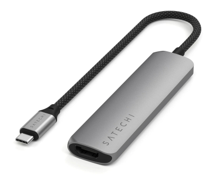 Hub USB Satechi 4-in-1 USB-C Slim Multiport Adapter 4K USB-C, szary STP4SM